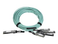 Startech AOC Breakout Cable for Cisco QSFP-4X10G-AOC10M, 15m/49ft 40G 1x QSFP+ to 4x SFP+ AOC Cable, 40GbE / 40Gbps QSFP Plus Transceiver Module Active Optical Fiber, C9300, C3850 - Lifetime Warranty (QSFP4X10AO15) - breakout cable - 15 m - 15 m - black