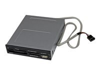 StarTech.com 3.5in Front Bay 22-in-1 USB 2.0 Internal Multi Media Memory Card Reader with Simultaneous Access - CF/SD/MMC/MS/xD - Black (35FCREADBK3) - Card reader - 22 in 1 - 3.5" (Multi-Format) - USB 2.0