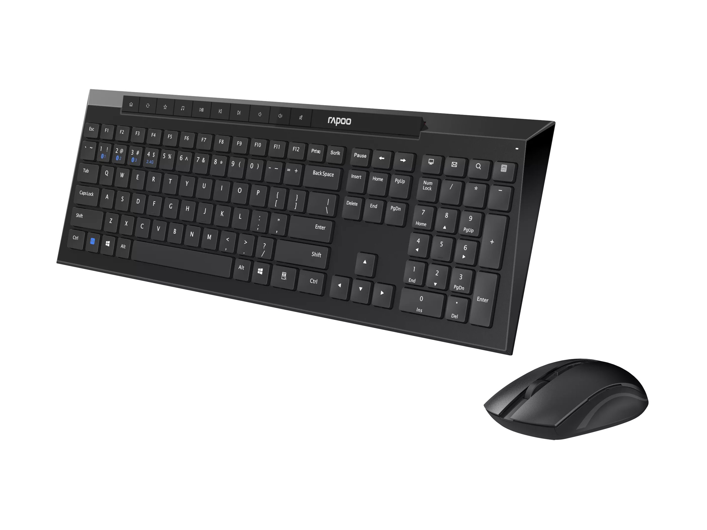 Rapoo 8210M keyboard and mouse set QWERTY Input Product shot Left side 78000