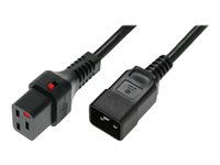 MicroConnect Strøm IEC 60320 C19 Strøm IEC 60320 C20 Sort 1m Strømkabel
