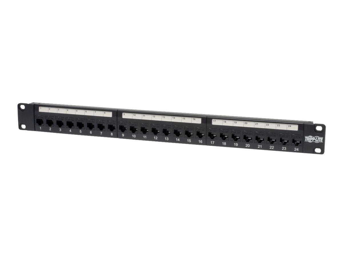 Tripp Lite 24-Port Cat5e Cat5 Feedthrough Patch Panel Rackmount 1URM RJ45 Ethernet TAA