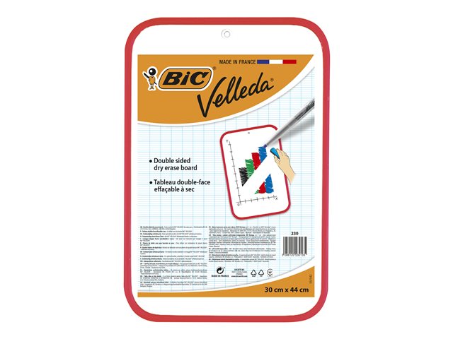 Image of BIC Velleda whiteboard - 300 x 440 mm - double-sided - white