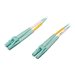 Eaton Tripp Lite Series 100G Duplex Multimode 50/125 OM4 LSZH Fiber Optic Cable (LC/LC), Aqua, 15 m