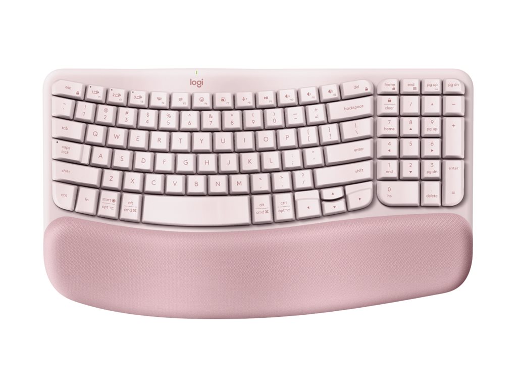 Logitech Ergo Series Wave Keys keyboard QWERTY English rose Input Product shot Front 79650
