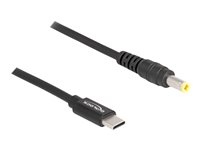 DeLOCK 24 pin USB-C (male) - Strøm DC jackstik 5,5 mm (ID: 2,5 mm) (male) Sort 1.5m Strømkabel