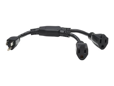 Eaton Tripp Lite Series Extension Cord Y Splitter, NEMA 5-15P to 2x NEMA 5-15R