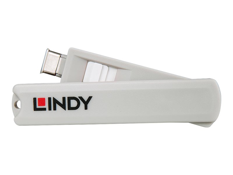 Kit bloqueur de port USB Type C avec clé et 4 verrous, blanc