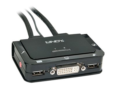 LINDY KVM Switch 2 Port DVI-D Single Link USB 2.0 Audio, 42341 (BILD1)