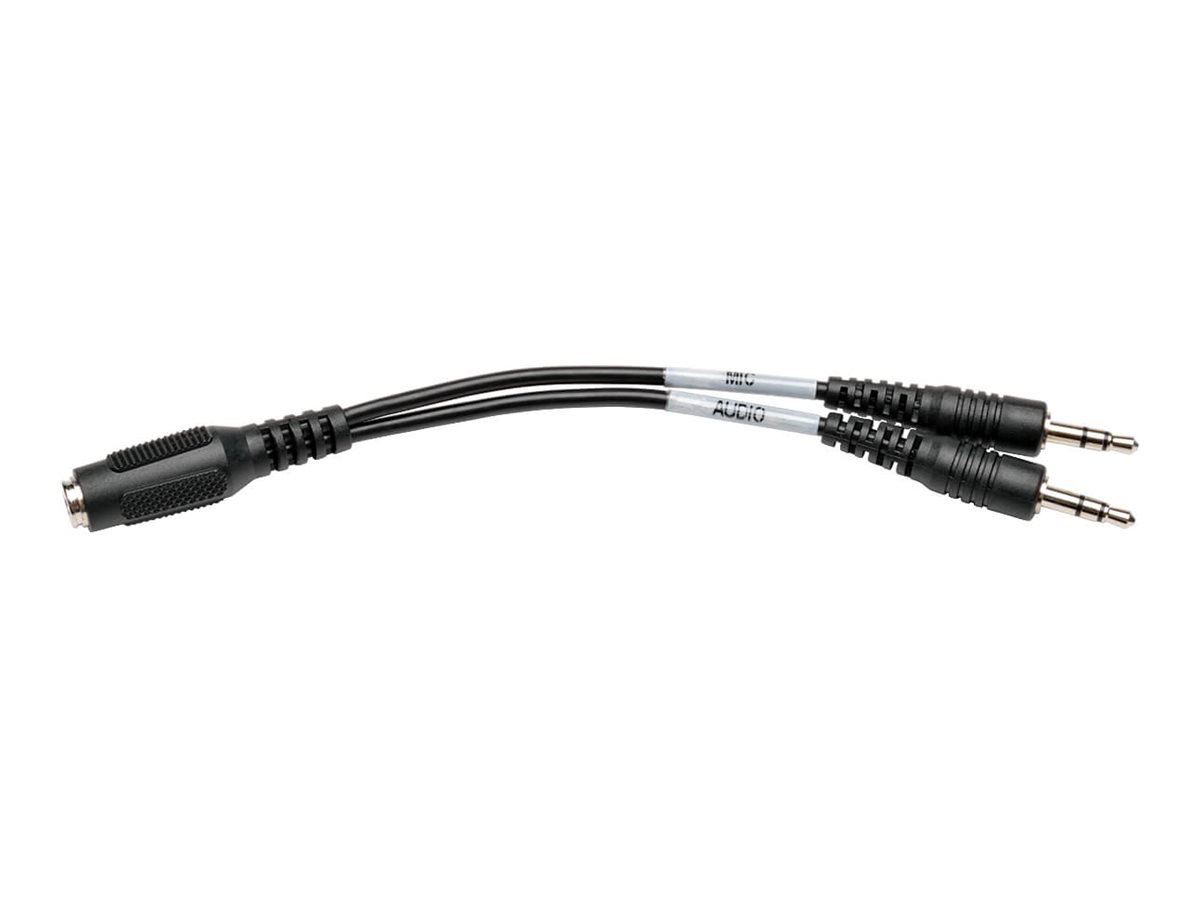 Tripp Lite 6in 4-Position Female to (x2) 3.5mm 3-Position Male Audio Headset Splitter Adapter 6"