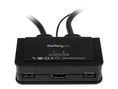 StarTech.com 2 Port USB HDMI Cable KVM Switch with Audio and Remote Switch