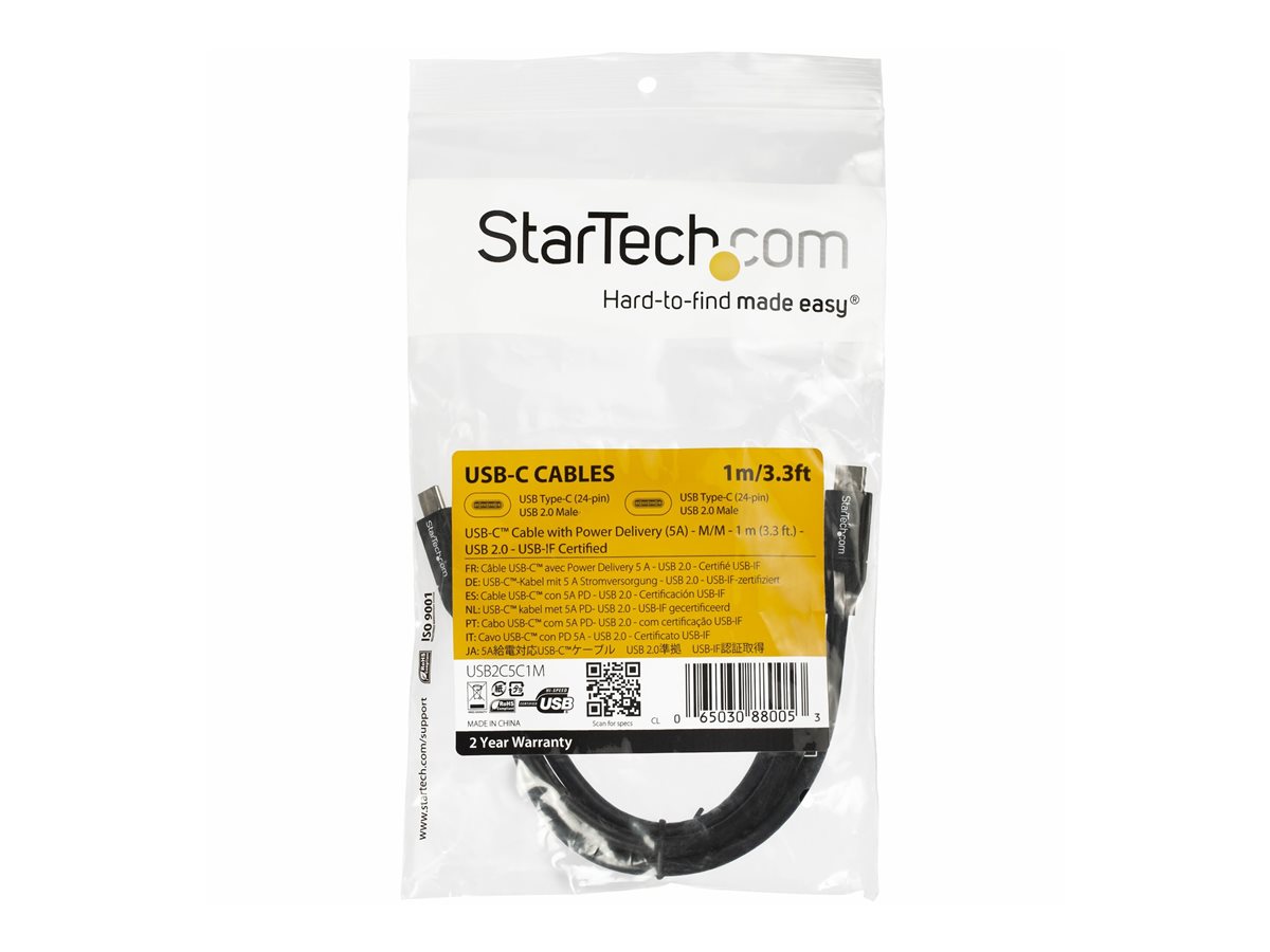 STARTECH Cable USB-C w/5A PD - USB 2.0 - 1m 3ft – foto 2