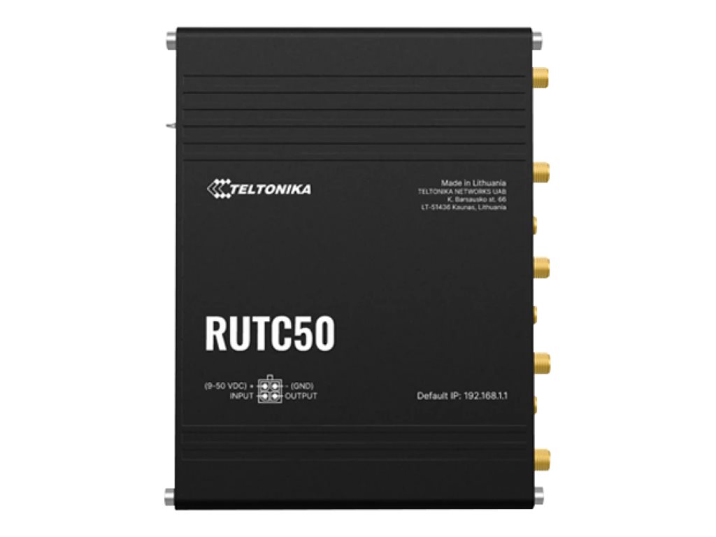 Teltonika RUTC50, wireless router, WWAN, Wi-Fi 6, 4G, 5G, DIN rail mountable, wall-mountable, surface-mountable