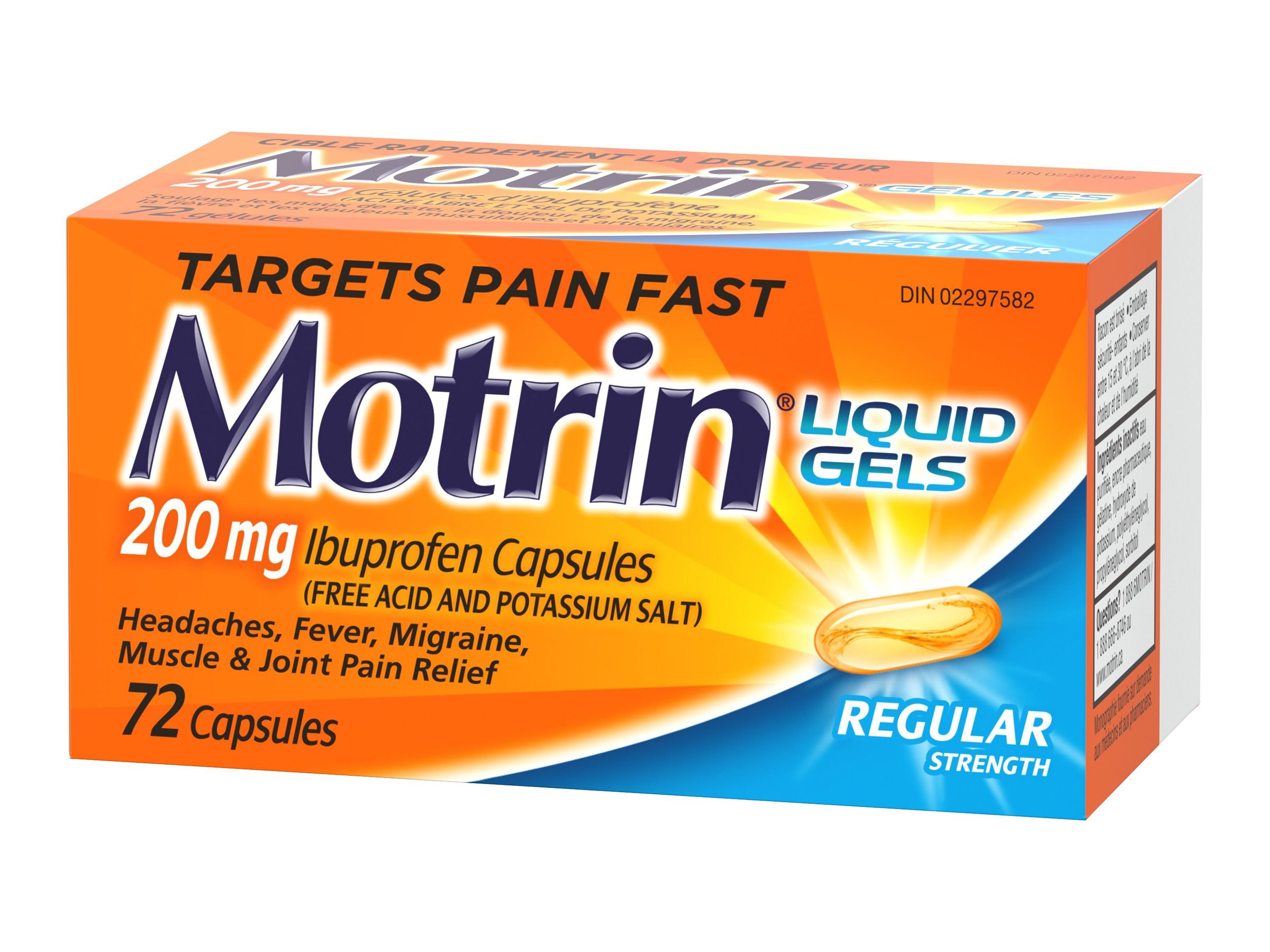 Motrin Regular Strength Liquid Gels 72's