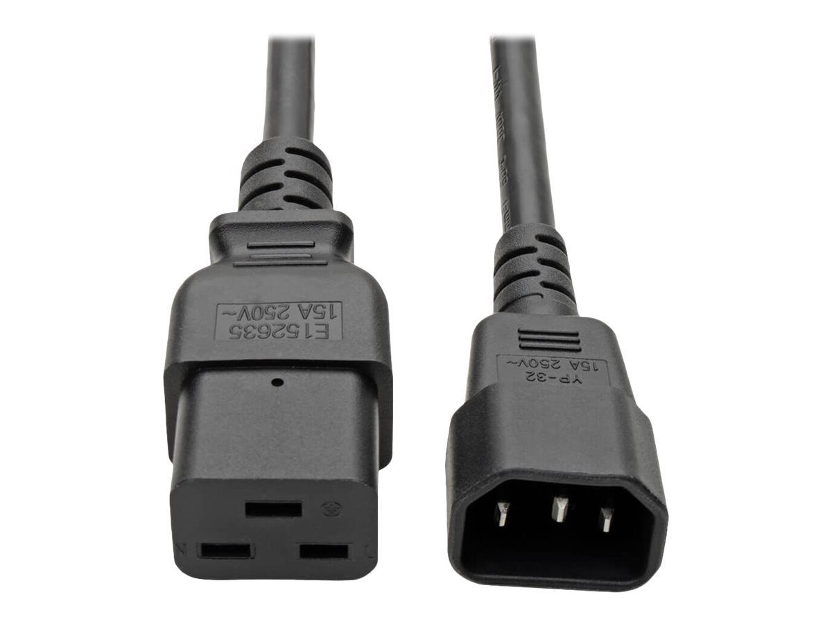 Tripp Lite 10ft Power Cord Extension Cable C19 to C14 Heavy Duty 15A 14AWG 10'