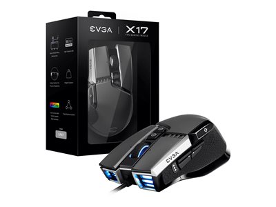 EVGA X17 Mouse ergonomic optical 10 buttons wired USB gray