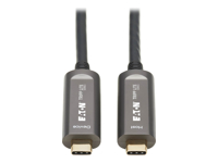 Eaton Tripp Lite Series USB-C AOC Cable (M/M) - USB 3.2 Gen 2 (10 Gbps) Plenum-Rated Fiber Active Optical Cable - Data Only, Backward Compatible, Black, 10 m
