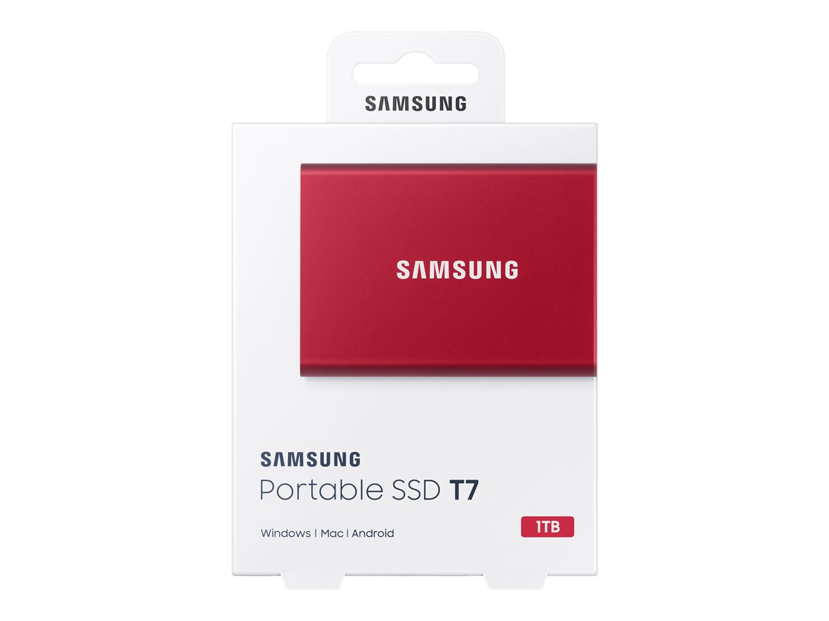 Samsung T7 MU-PC1T0R - SSD - verschl?sselt - 1 TB - extern (tragbar) - USB 3.2 Gen 2 (USB-C Steckverbinder)