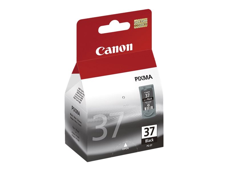 Canon PG-37 black original ink Product shot Left-angle 79450