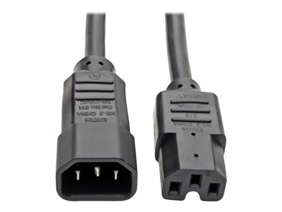 Tripp Lite 3ft Computer Power Cord Cable C14 to C15 Heavy Duty 15A 14AWG 3'