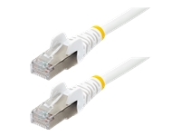 StarTech.com 2ft LSZH CAT6a Ethernet Cable, White, 10 Gigabit Snagless RJ45 100W PoE Patch Cord, CAT 6A 10GbE 27AWG S/FTP Network Cable w/Strain Relief, Fluke Tested/ETL - Low Smoke Zero Halogen Category 6A (NLWH-2F-CAT6A-PATCH)