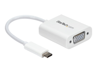 StarTech.com Adaptateur vidéo USB-C vers VGA - Convertisseur USB Type-C vers HD15 - M/F - 1920x1200 / 1080p - Blanc (CDP2VGAW)