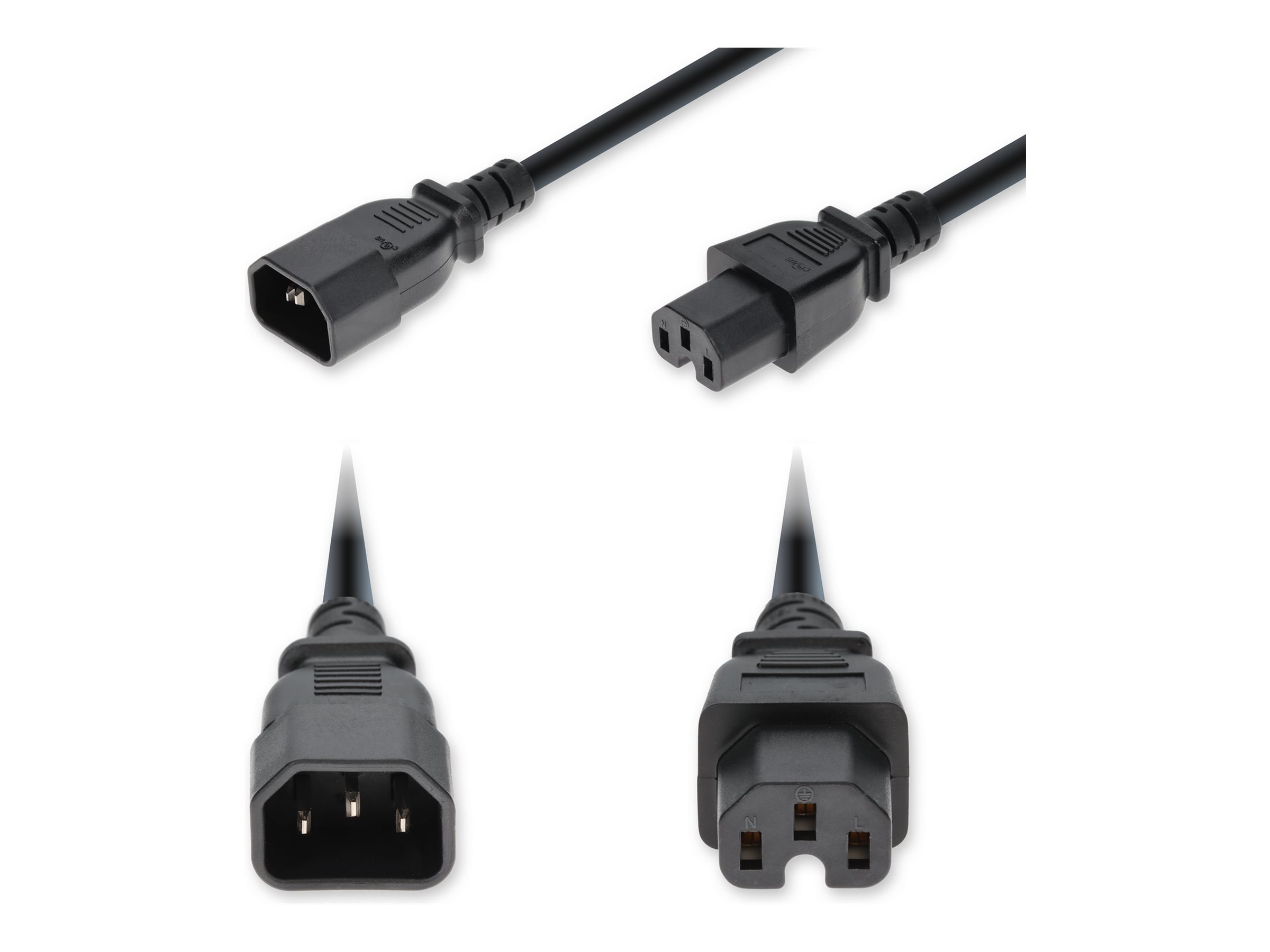 AddOn - Power cable - IEC 60320 C14 to IEC 60320 C15