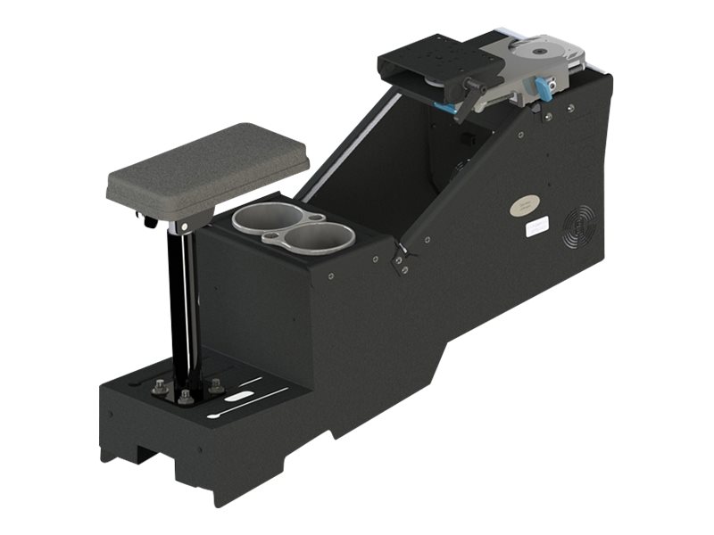 Gamber-Johnson 2020+ Ford Police Interceptor Utility Short Console Box with Cup Holder, Armrest, and Mongoose XLE 7" Motion Attachment