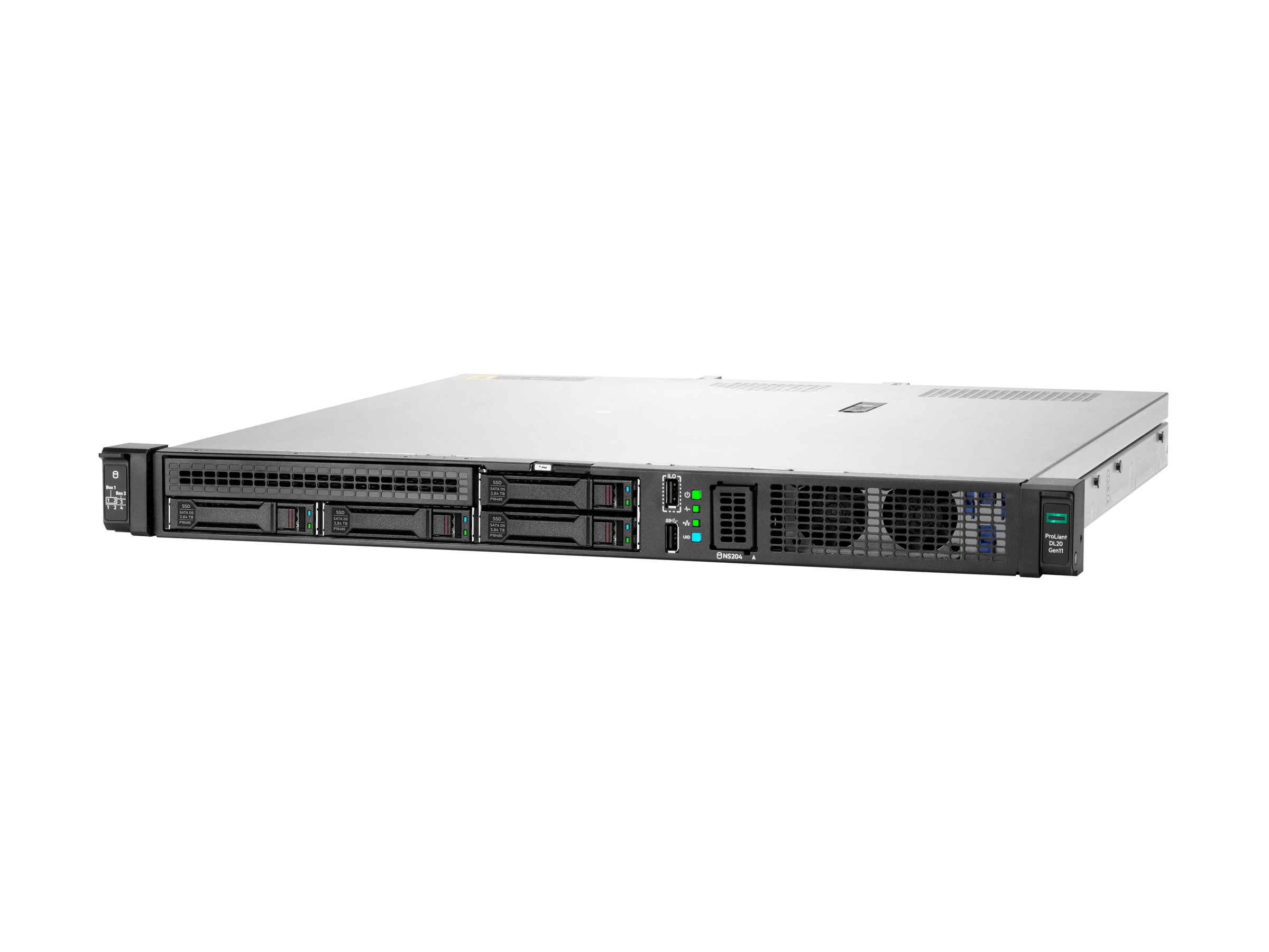 HPE ProLiant DL20 Gen11 rack-mountable Xeon E-2414 2.6 GHz 16 GB HDD 2 x 2 Product shot Inside 75650