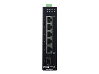 Eaton Tripp Lite series 5-Port Managed Industrial Gigabit Ethernet Switch - 10/100/1000 Mbps, GbE SFP Slot, -40° to 75°C, DIN Mount - switch - 5 ports - Managed - TAA Compliant