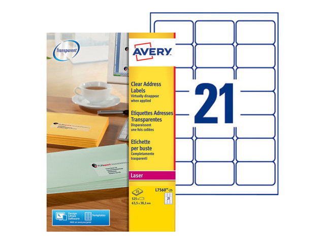 Avery Address Labels 525 Labels 635 X 381 Mm