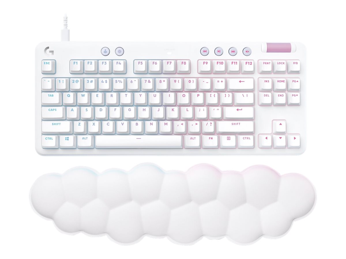 Logitech G G713 - klávesnice - bez numerické klávesnice - AZERTY - francouzská - bílá Vstupní zařízení