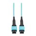 Eaton Tripp Lite Series 100G Multimode 50/125 OM4 Fiber Optic Cable 12F MPO/MPO-PC F/F Type-A Polarity OFNP Aqua 1M TAA
