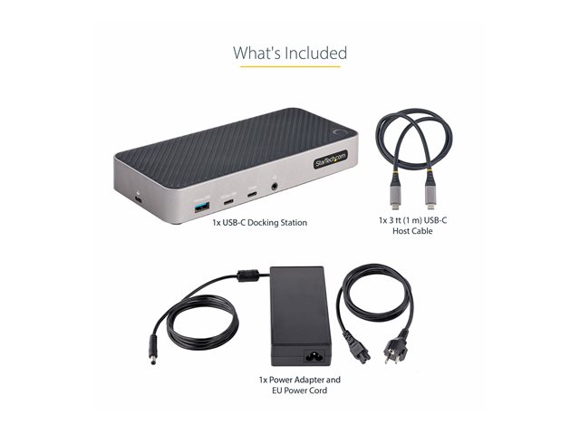 StarTech .com Station d'Accueil Triple Moniteur USB-C, 4K, 5xUSB, 100W PD