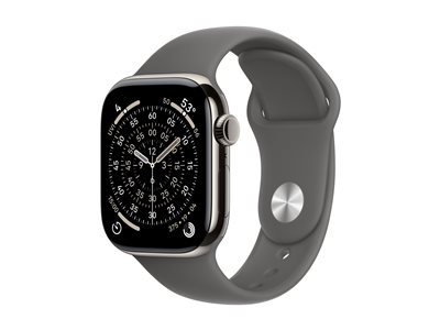 Apple Watch Series 11 (GPS + Cellular) 42 mm natural titanium smart watch with sport band 