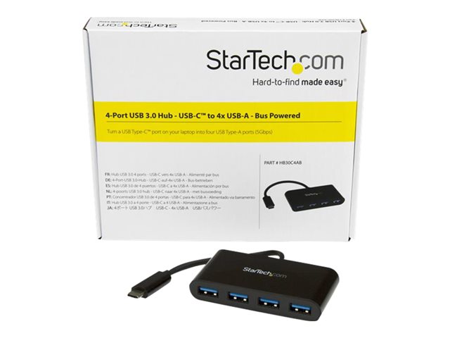 StarTech.com HB31C4AB  StarTech.com Hub Concentrador USB C de 4 Puertos -  Ladrón USB Tipo C a 4 Puertos USB A - Hub USB Tipo C USB 3.2 Gen 2 de  10Gbps 