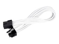 SilverStone 8 pin PCI Express-strøm med aftagelig 2 pin sektion (female) - 8 pin PCI Express-strøm (male) Hvid 25cm Forlængerkabel til strøm
