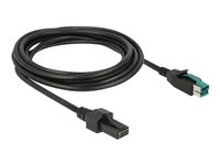 DeLOCK 8 pin USB PlusPower (12 V) (male) - 8-pins (2x4) PoweredUSB Remote Side (male) Sort 3m Forstærket USB kabel