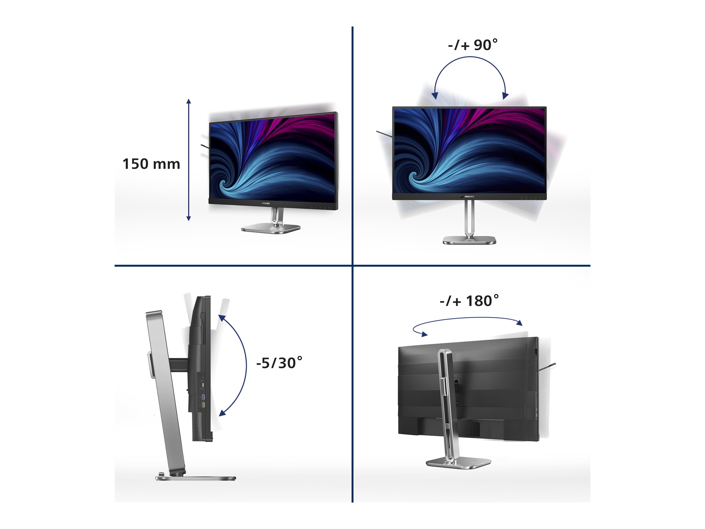 An image of Philips 27B2U4601 - 4000 Series - LED monitor - QHD - 27"