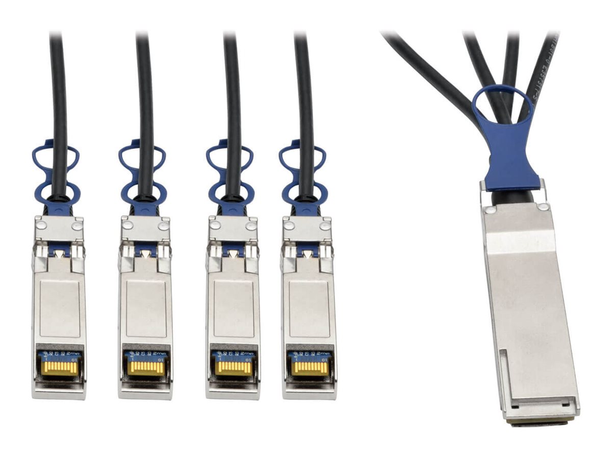 Tripp Lite 40GbE QSFP+ to 10GbE SFP+ Passive Copper Breakout Cable QSFP-4SFP10G-CU1M Compatible 1M 3'
