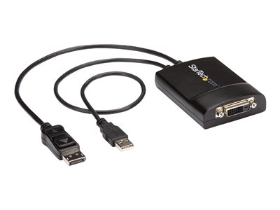StarTech.com DisplayPort to DVI Adapter - Dual-Link - Active DVI-D Adapter for Your Monitor / Display - USB Powered - 2560x1600 (DP2DVID2) - DisplayPort / DVI adapter - USB (power only), DisplayPort (M) to DVI-D (F) latched - USB 2.0 / DisplayPort 1.2 - 37 cm - USB power, active, 2560 x 1600 (WQXGA) support - black