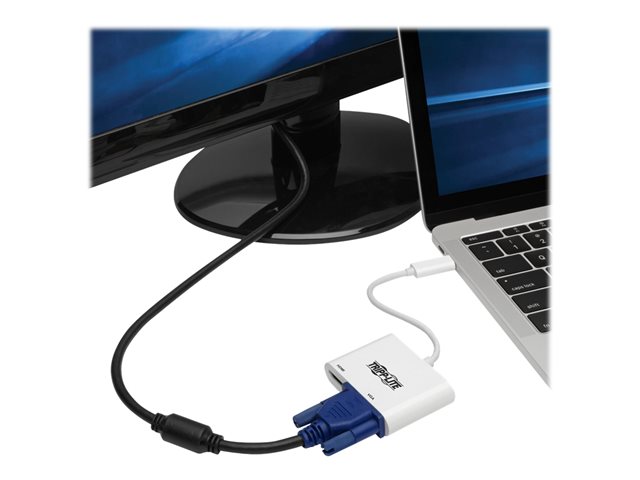 Tripp Lite USB 3.1 Gen 1 USB-C to HDMI/VGA 4K Adapter (M/2xF), Thunderbolt 3 Compatible, 4K @30Hz