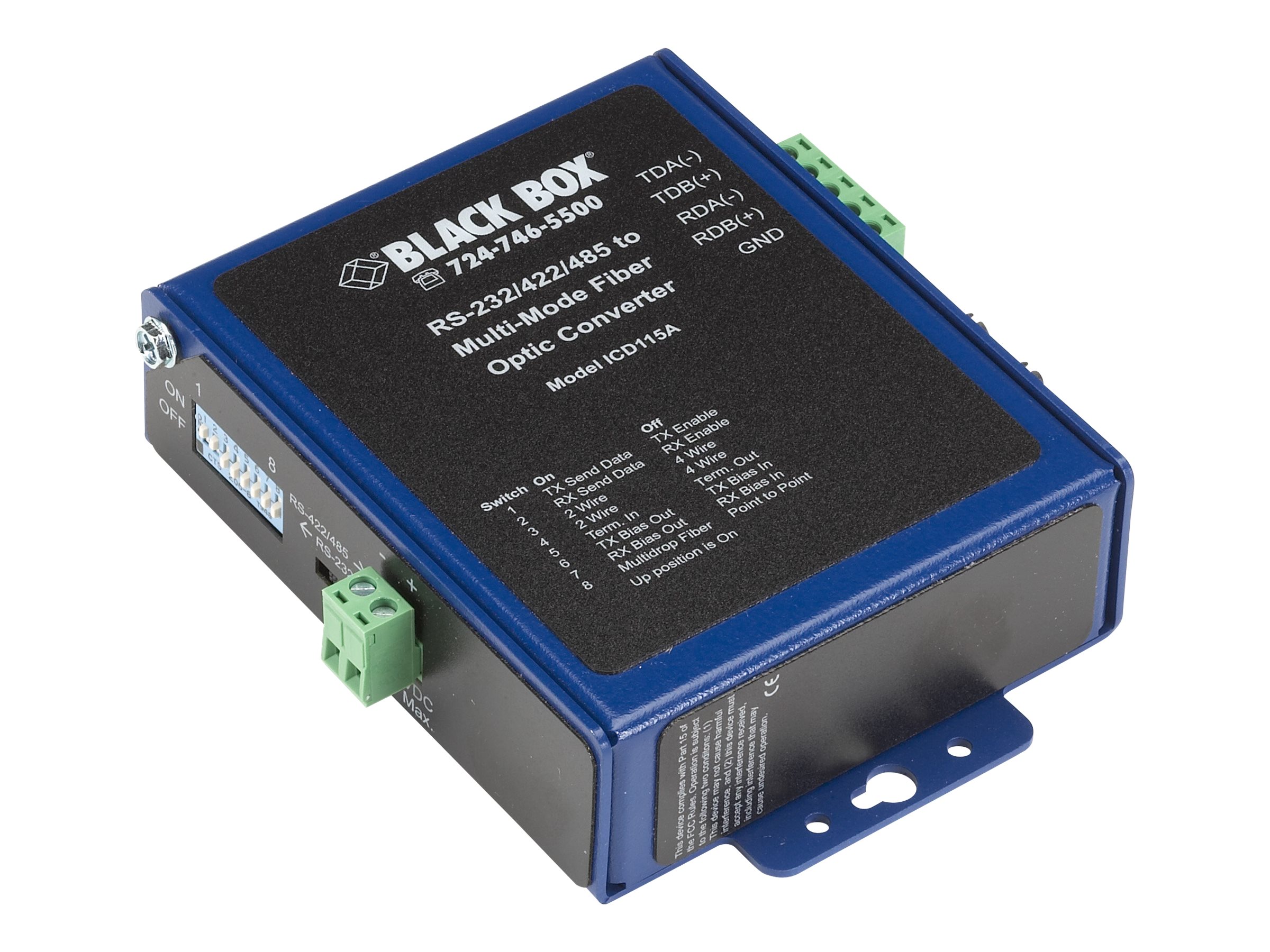 Black Box Industrial Opto-Isolated Serial to Fiber