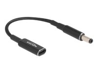 DeLOCK 24 pin USB-C (female) - Strøm DC jackstik 5,5 mm (ID: 2,1 mm) (male) Sort 15cm Strømforsyningsadapter