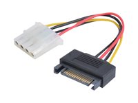 Prokord 4-PIN intern strøm (female) - 15 pin Serial ATA strøm (male) Strømforsyningsadapter 