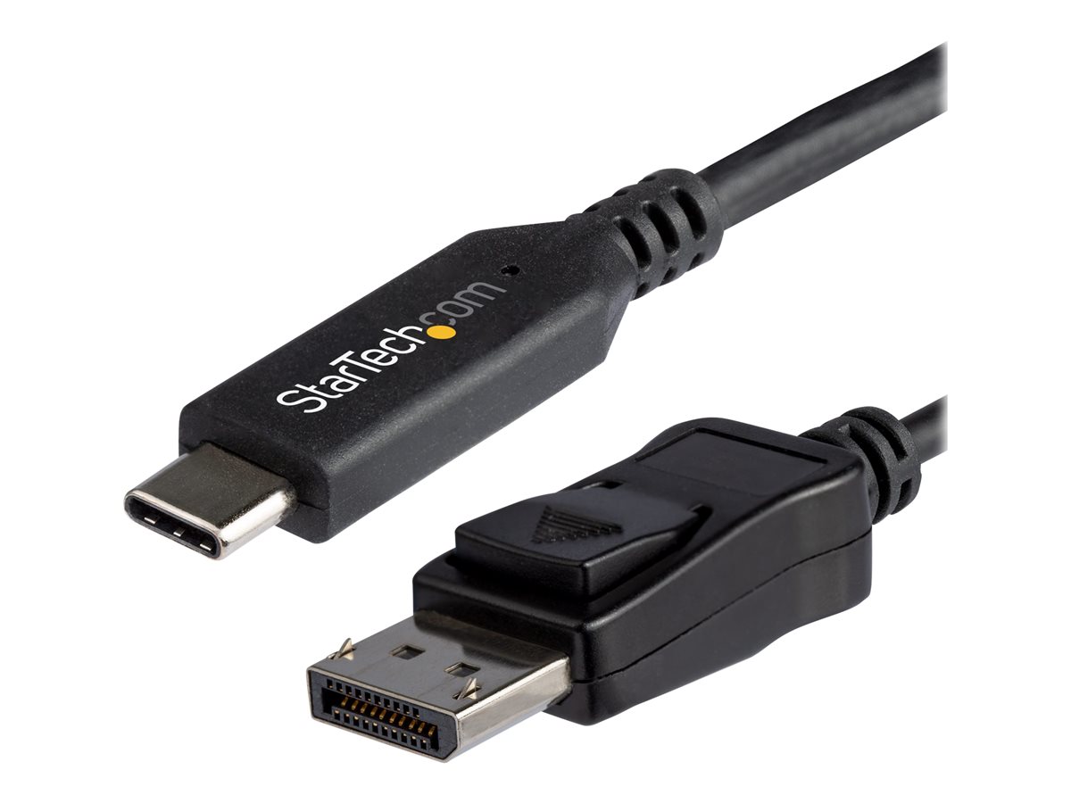 StarTech.com 6ft/1.8m USB C to DisplayPort 1.4 Cable, 4K/5K/8K USB Type-C to DP 1.4 Alt Mode Video Adapter Converter, HBR3/HDR/DSC, 8K 60Hz DP 1.4 Monitor Cable for USB-C and Thunderbolt 3 - 8K USB-C to DP Cable - externí video adaptér - černá