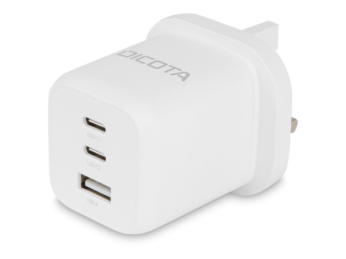 Dicota Power Adapter Compact Gan 2 X Usb C Usb 65 Watt