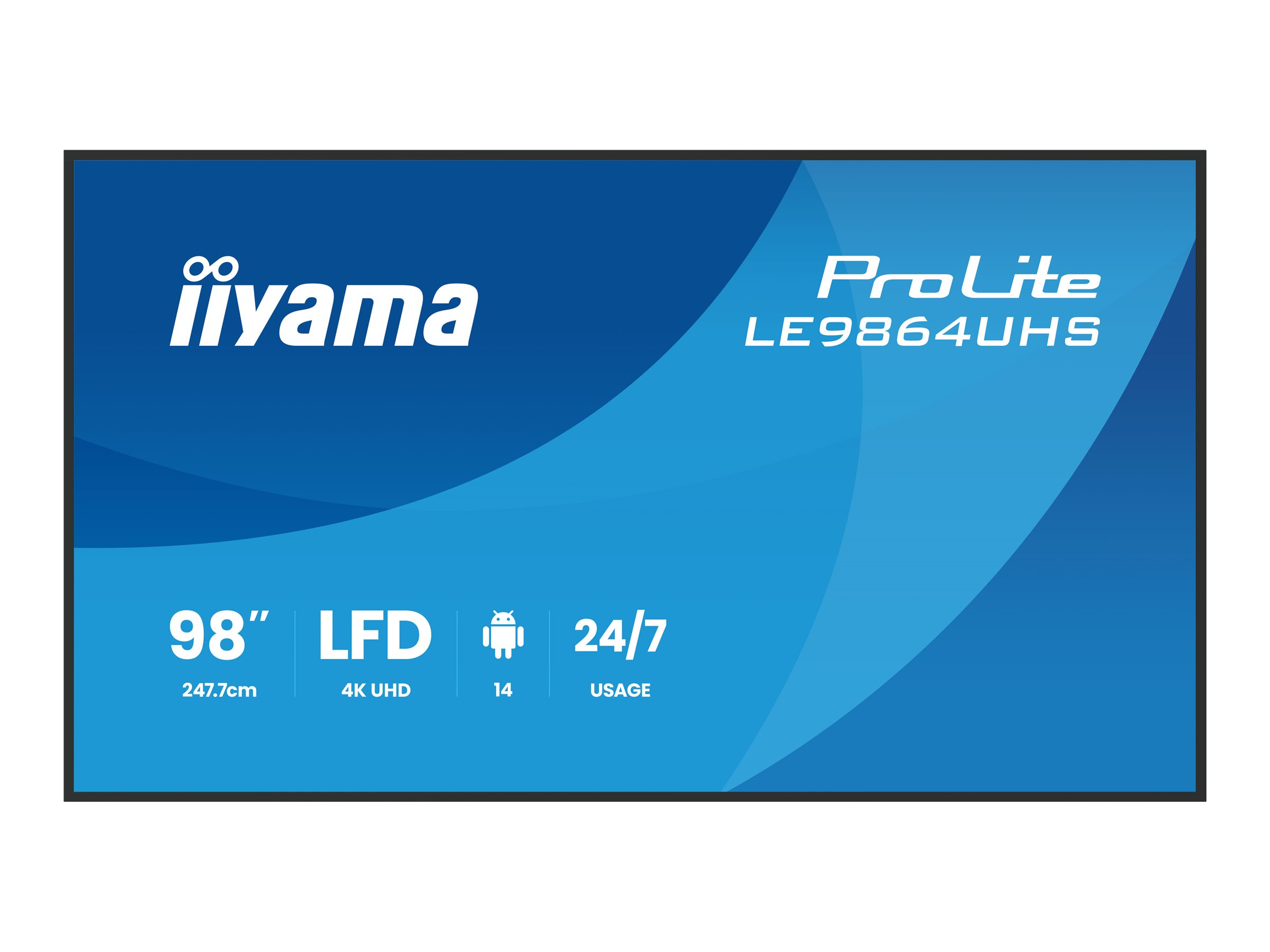 Iiyama Prolite Le9864uhs B1ag 98 Class 975 Viewable Led Backlit Lcd Display 4k For Digital Signage