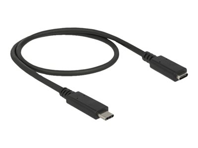 DELOCK Verlängerungskab. USB/C St > Bu SuperSpeed 0.5m schwa - 85532