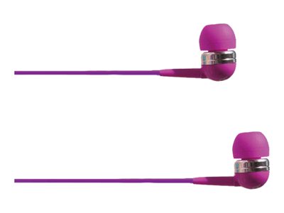 4XEM Earphones with mic ear-bud wired 3.5 mm jack purple 