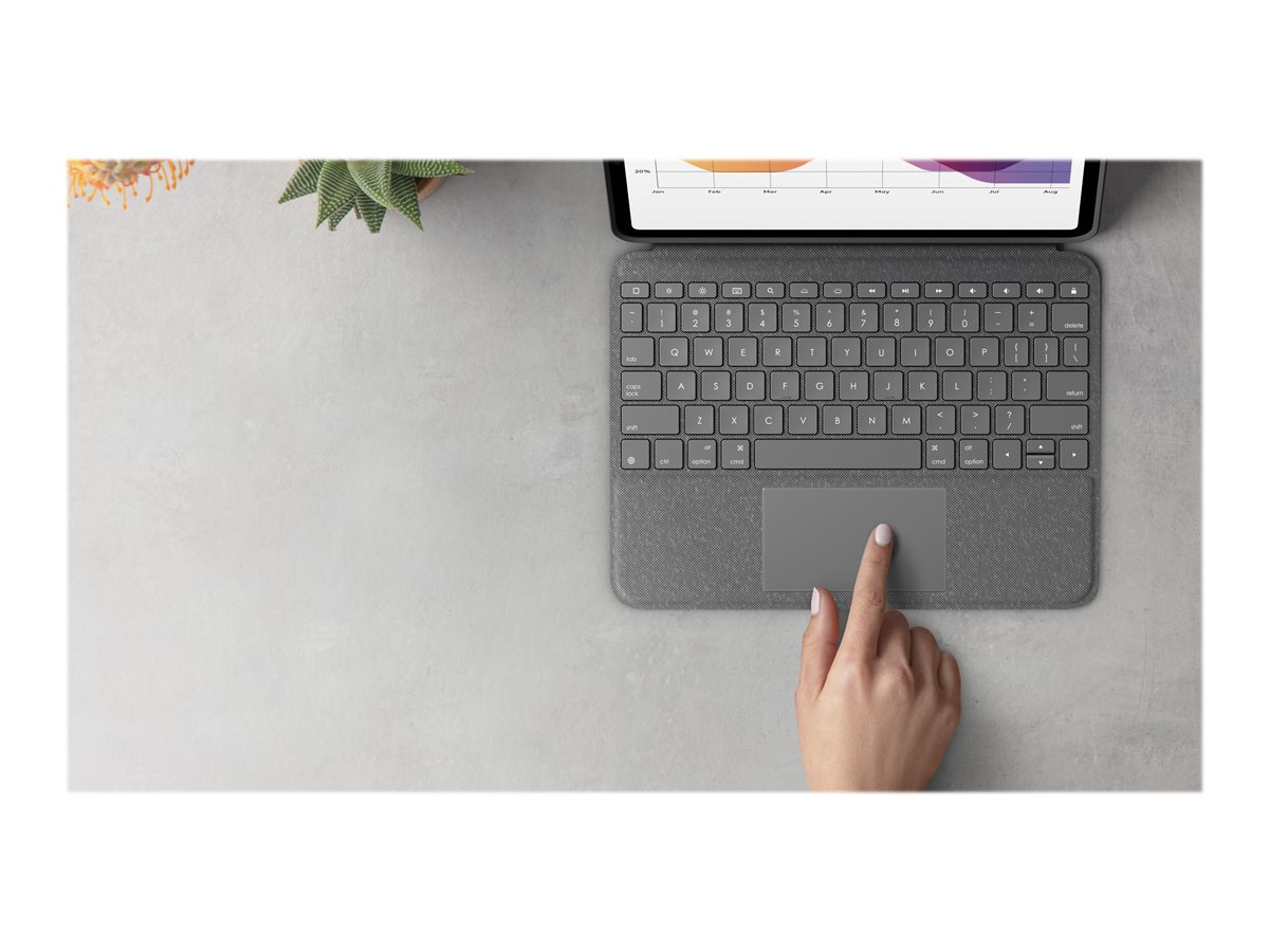 Logitech Folio Touch - klávesnice a pouzdro - s trackpad - QWERTZ - švýcarská - oxfordská šedá Vstupní zařízení – foto 13